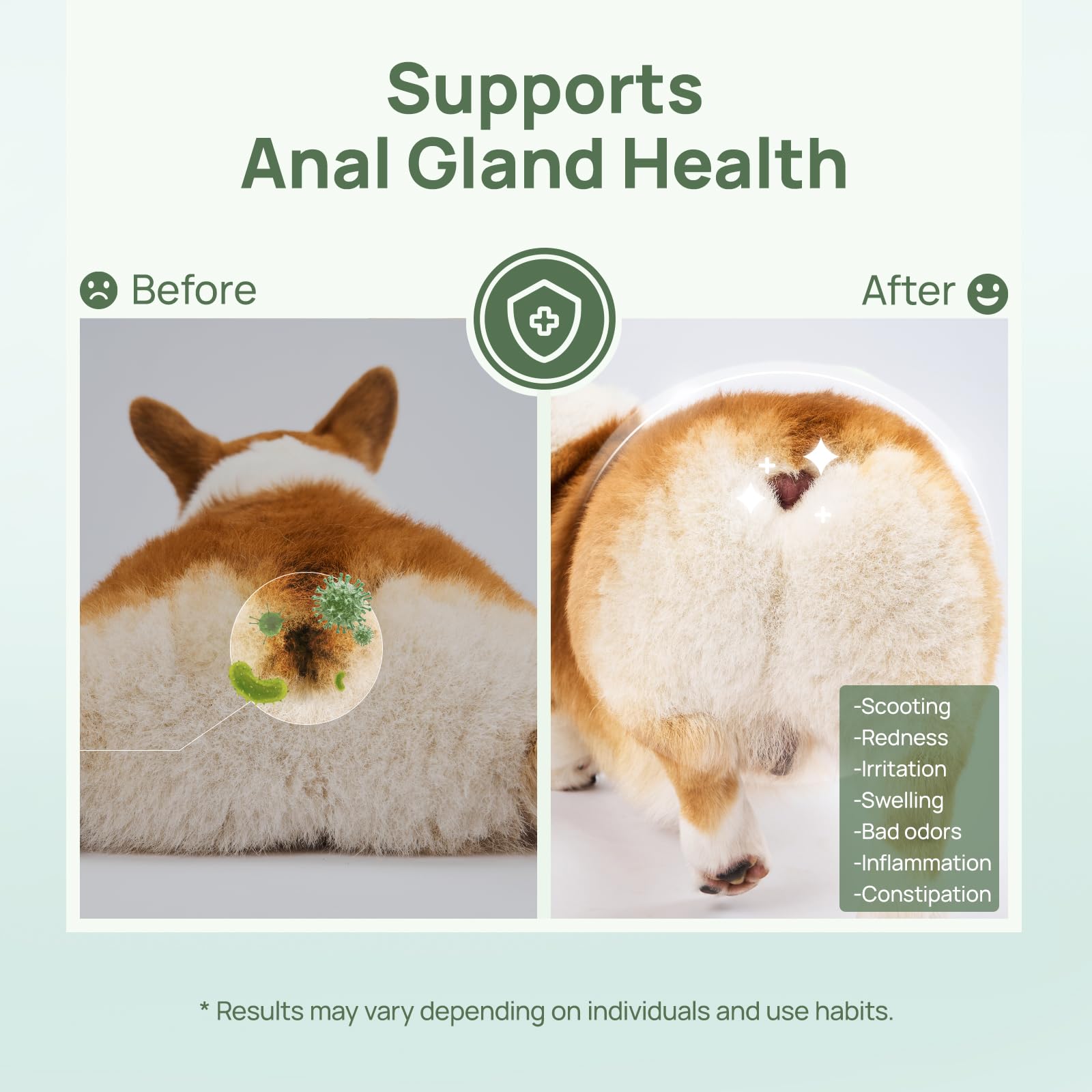 HICC PET Wipes anal gland care composition in use.