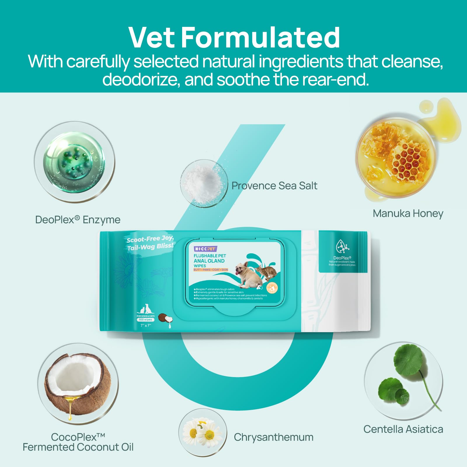 HICC PET Wipes used on a cat fur area for gentle cleansing