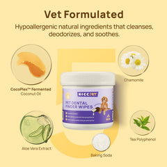 HICC Pet wipes for cats offer gentle cleaning for teeth and gums.