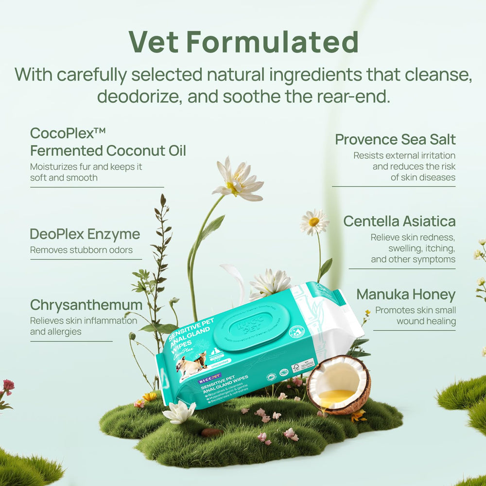 HICC PET Wipes for dogs anal area care to support comfort between baths
