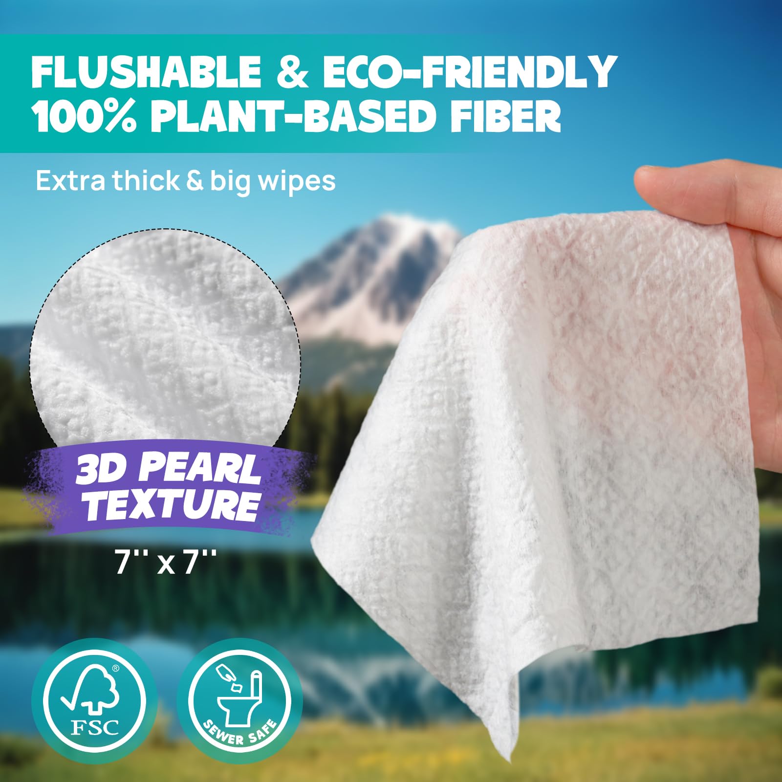 Close-up of HICC PET Wipes natural ingredients including DeoPlex and coconut oil