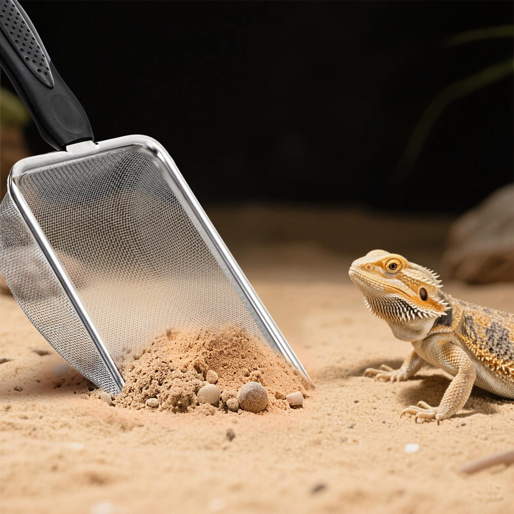 Hiceeden aquarium-cleaning mesh scoop aids debris removal without disturbing aquatic decor.