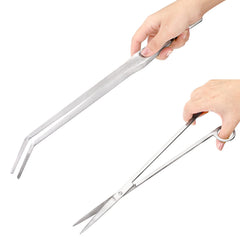 Hiceeden curved tweezers 14-8in reach tight spots securely.