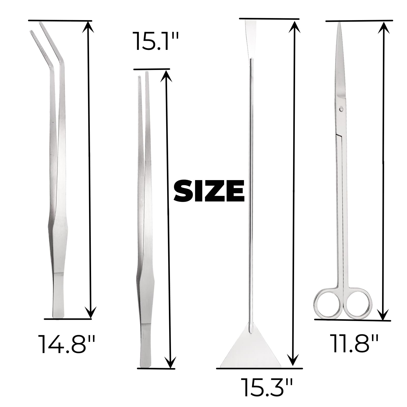 Hiceeden straight tweezers 15-1in for precise planting.
