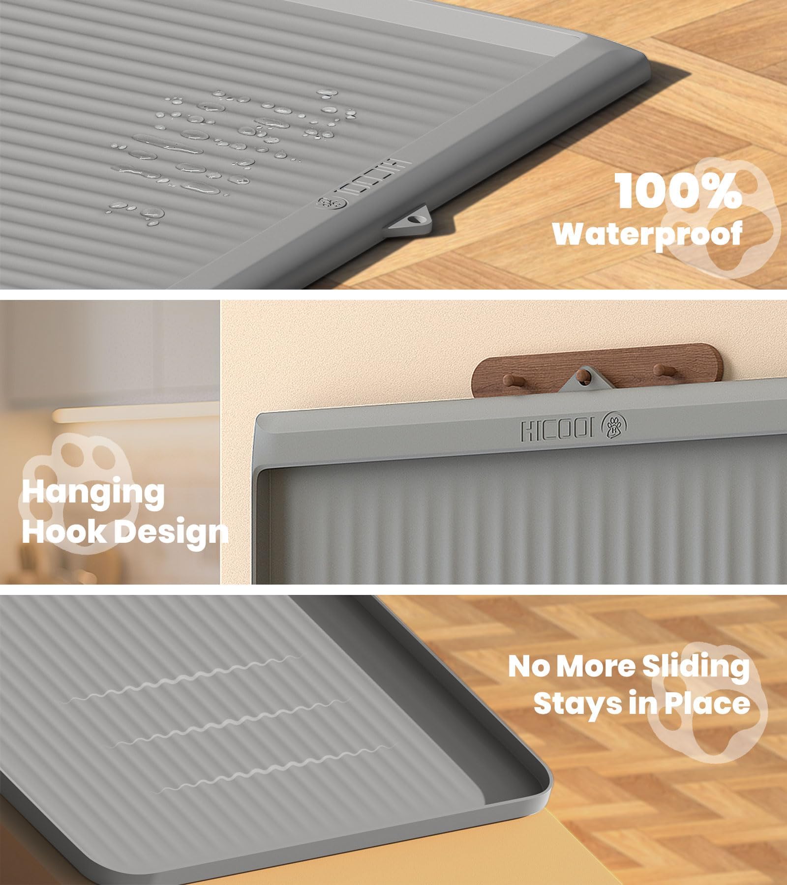 HICOOI non-slip base keeps the mat in place during playful moments