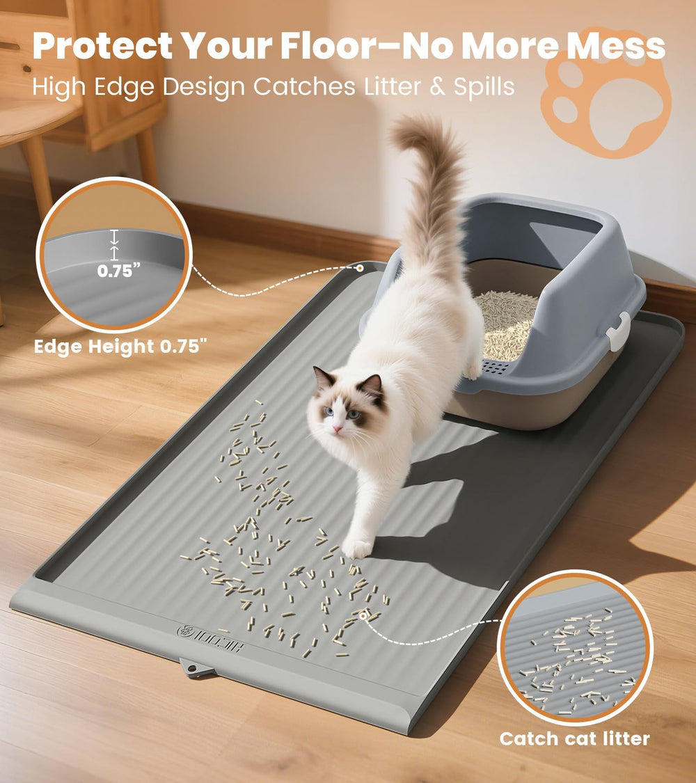 HICOOI large 36x24 mat provides ample space for multiple cats