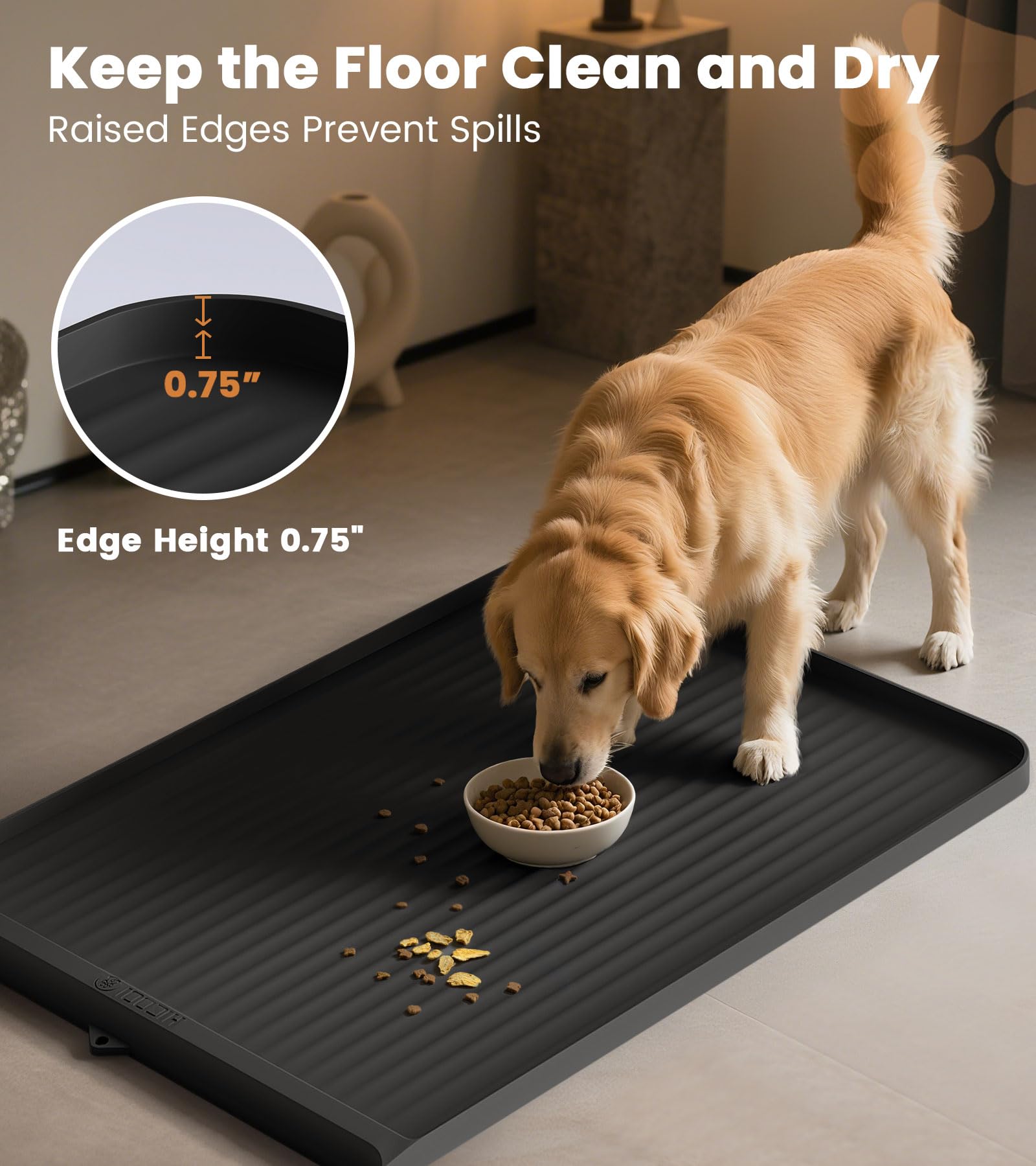 HICOOI mat features hanging holes for easy drying and storage after meals.