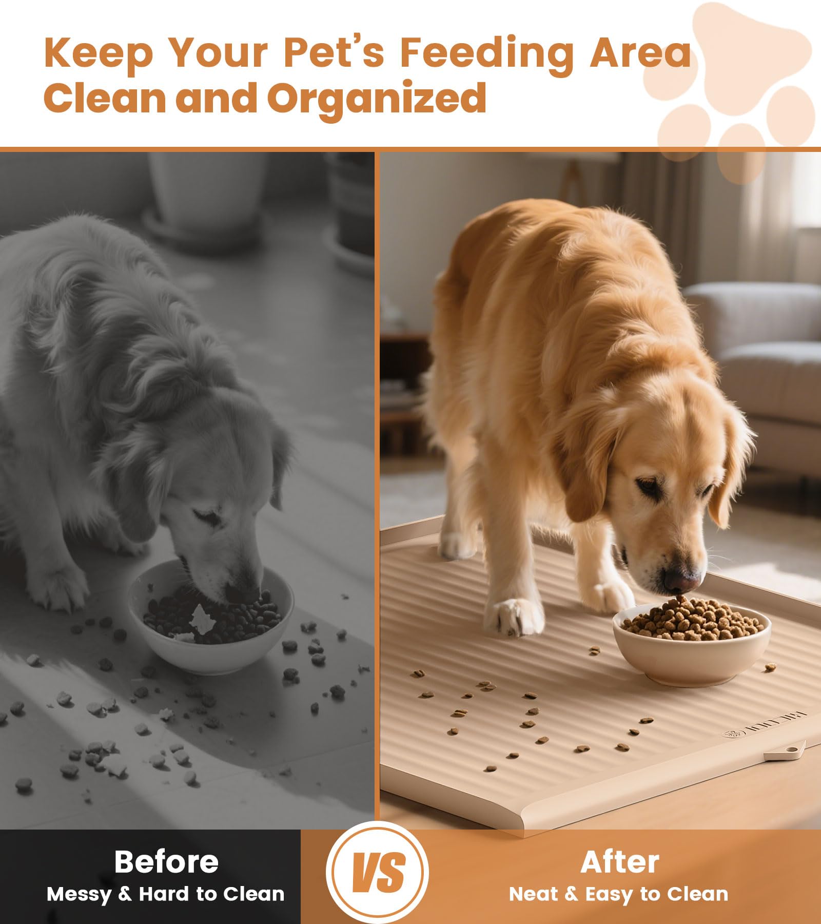 HICOOI waterproof mat protecting floors from messes.