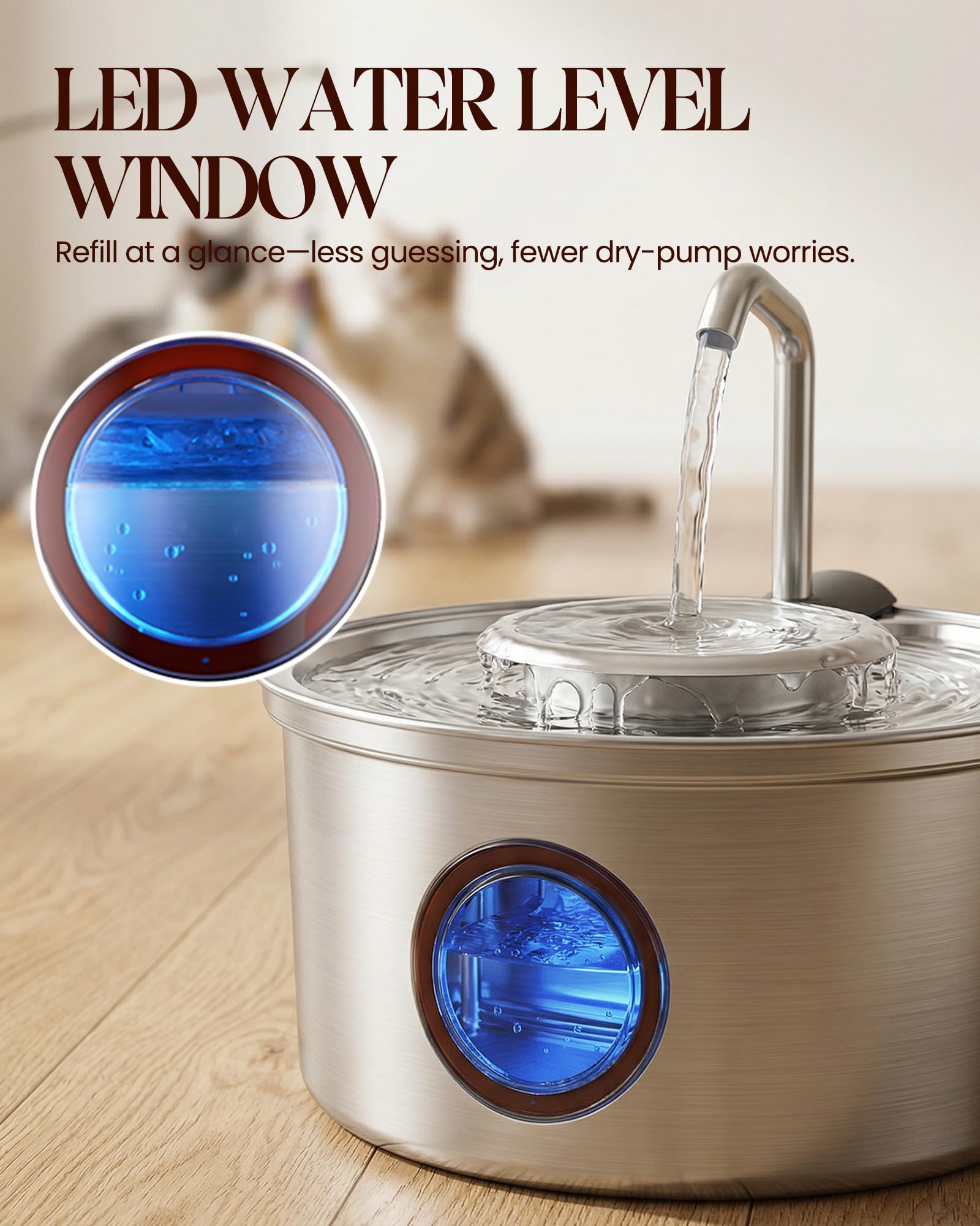 Hicuper 3.2L capacity fountain ready to serve multiple pets