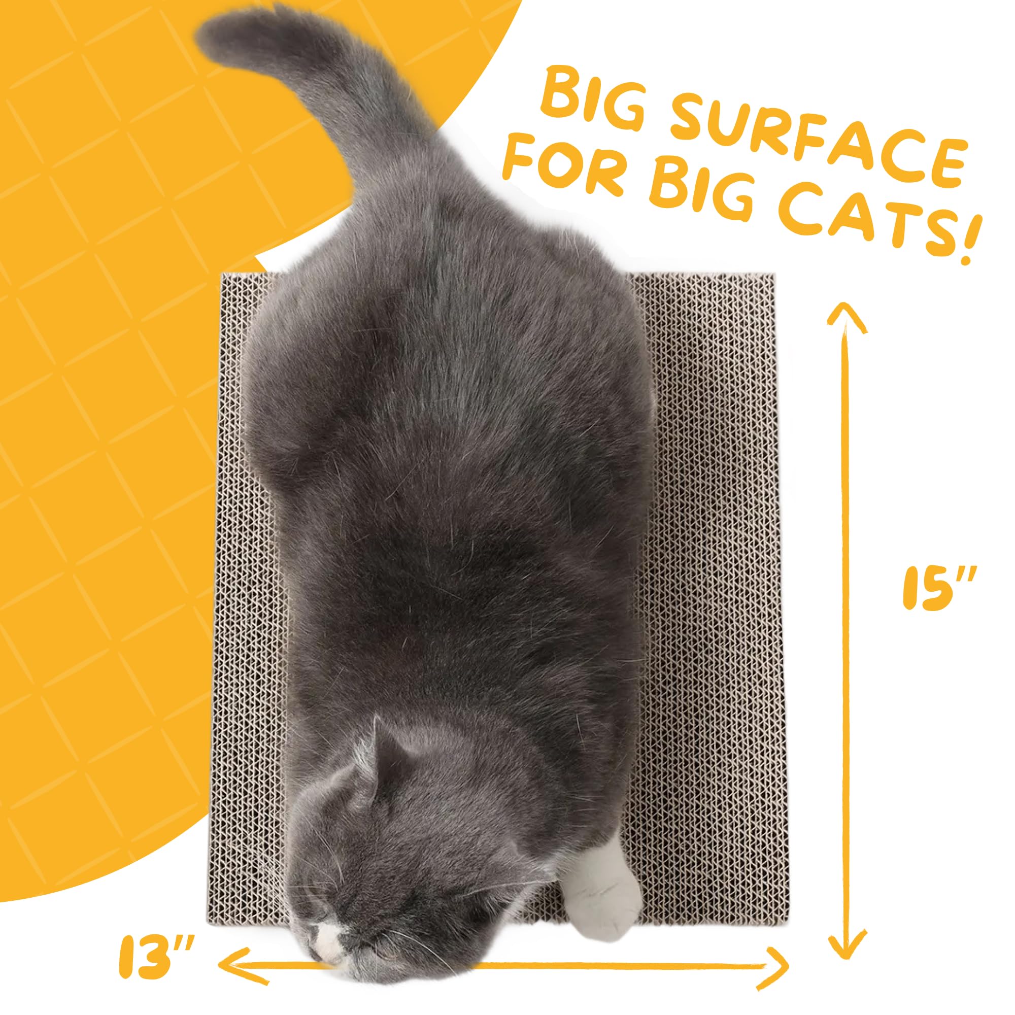 Hide & Scratch pad beside sofa illustrates furniture-friendly solution for scratch relief