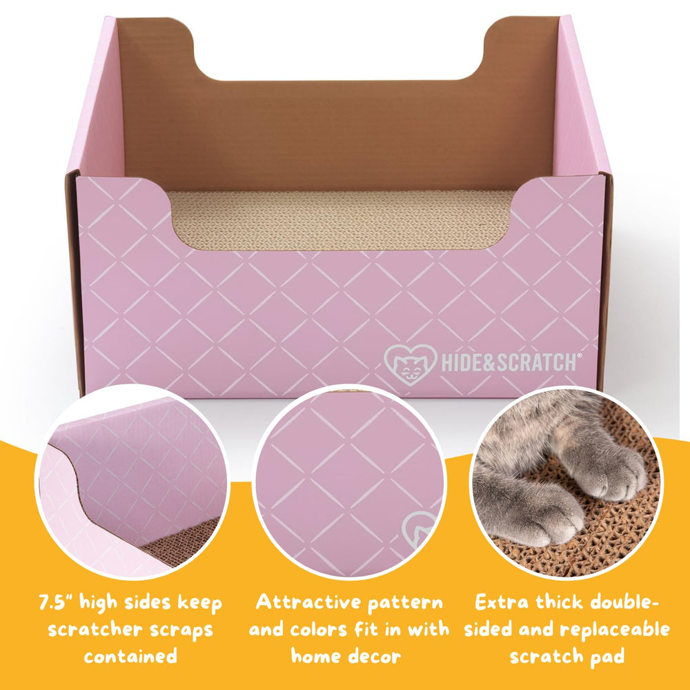 Hide & Scratch light pink diamond edge design supports face rubs and gentle lounging.
