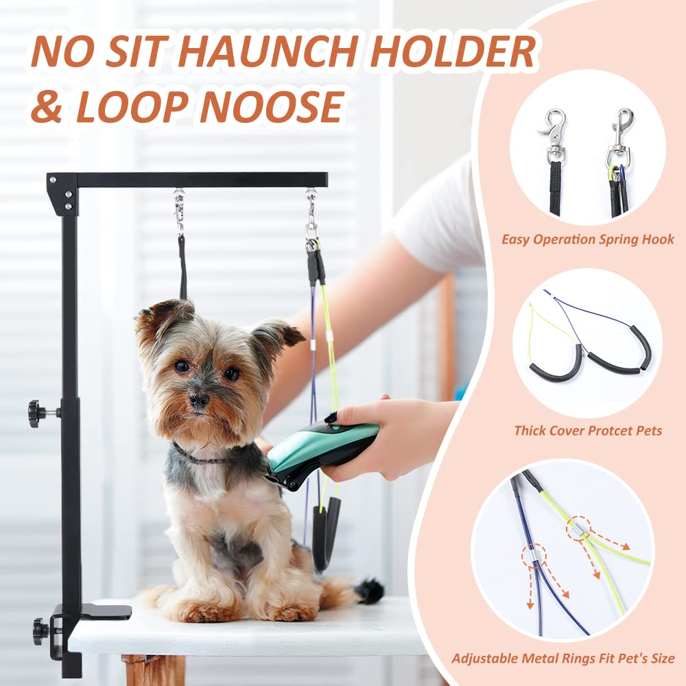 HIDOG loop noose with adjustable ring keeps pets secure during grooming