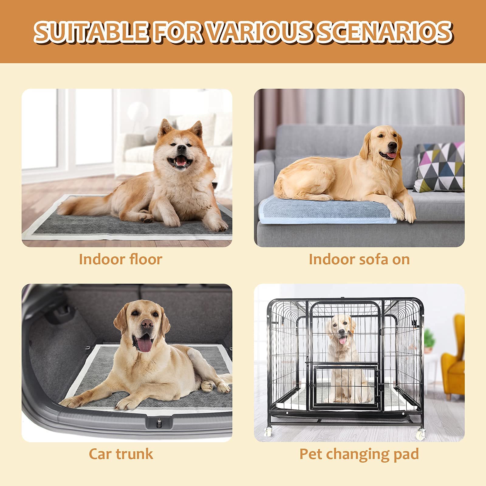 HIDOGGYLD extra-large pads suitable for dogs, cats, and other small animals.