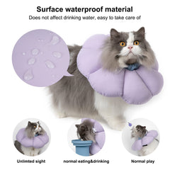 H HIDREAM cat cone collar side view shows adjustable fit for cats