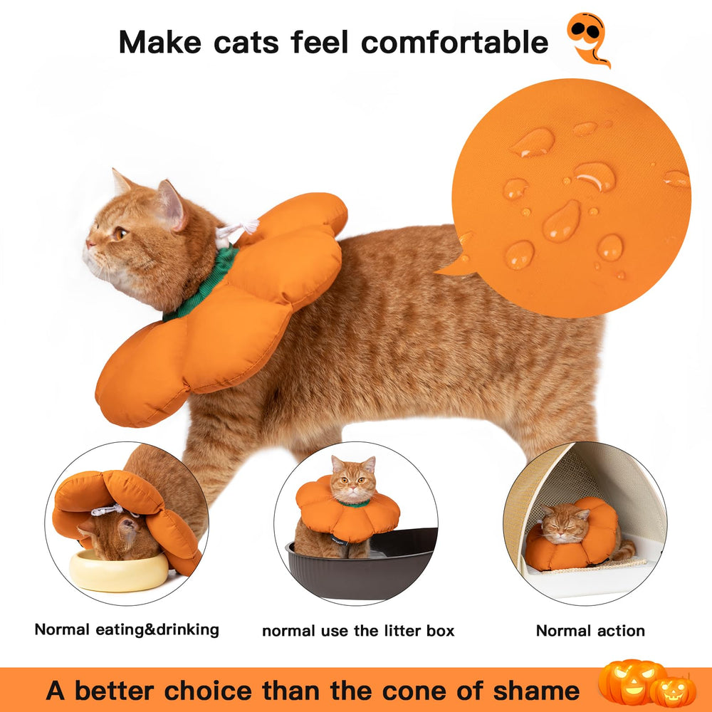 Hidream cat cone collar soft waterproof material protects wounds while keeping your cat comfortable.