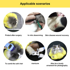 Wide-diameter cat cone collar helps prevent licking during recovery and grooming.