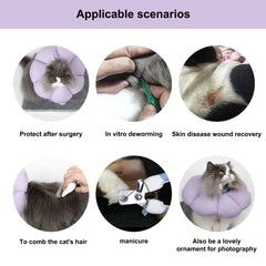 H HIDREAM cat cone collar wider diameter helps reduce licking temptation.