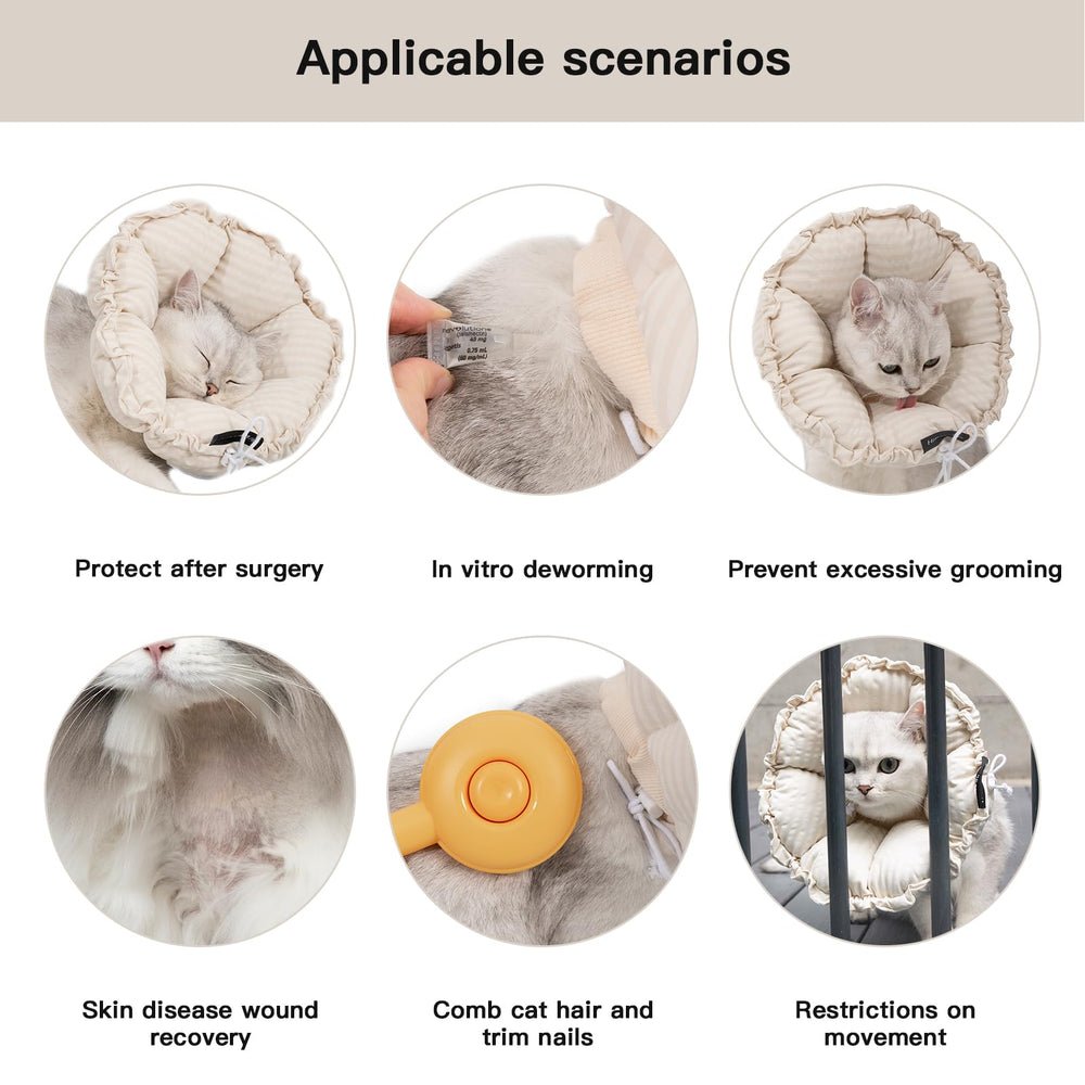 HIDREAM Soft Cat Cone Collar waterproof material keeps wounds dry and paws comfy