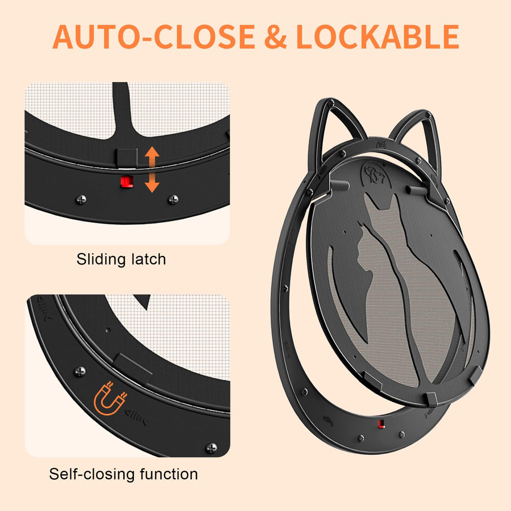 HIDROSIL magnetic flap on the cat door seals securely for controlled passage