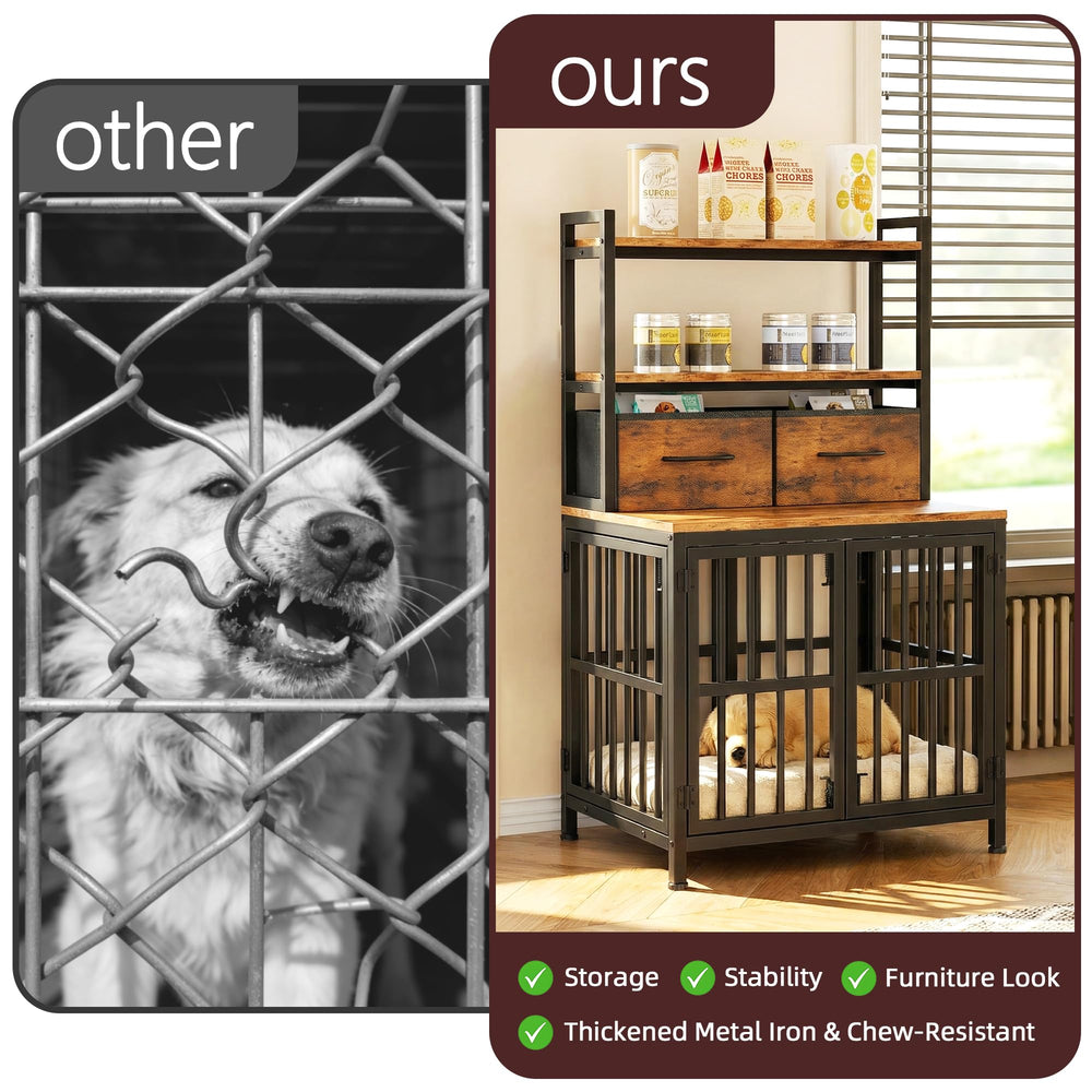 HIGDBFE anti-chew dog cage features a durable and secure enclosure.