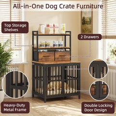 HIGDBFE 25.5 inch small dog crate with lockable doors secures during rest.