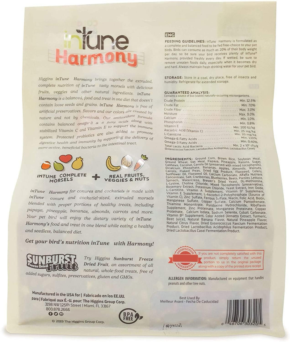 Intune Harmony mix pouring into dish, ideal for cockatiels and lovebirds.