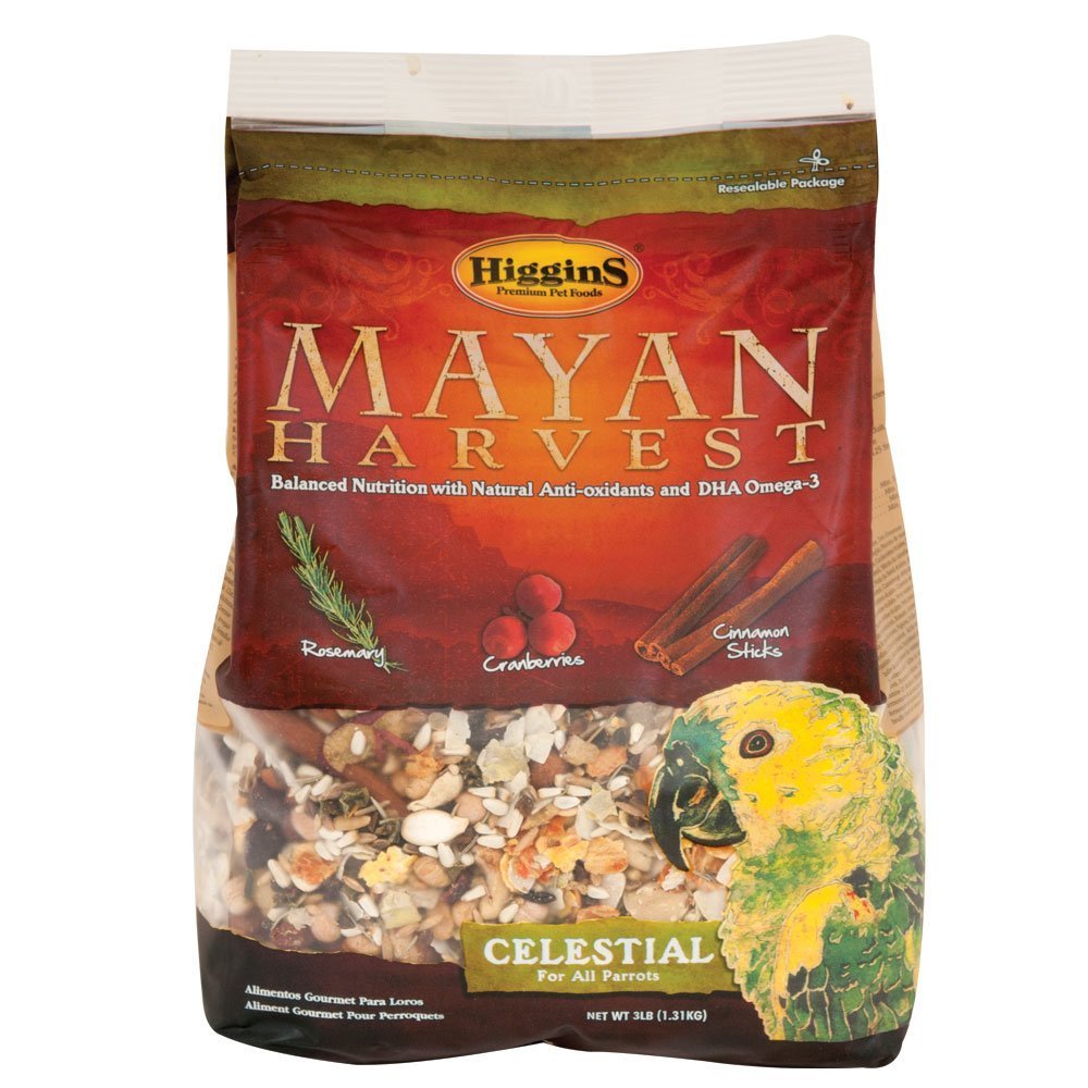 Higgins Mayan Harvest Celestial for All Parrots with whole cinnamon sticks for enrichment and flavor