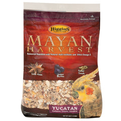 Higgins Mayan Harvest Yucatan bird food mix provides balanced nutrition for cockatiels, lovebirds and conures.