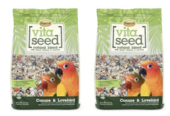 Higgins Vita Seed Conure & Lovebird two-pack bags front view for easy serving