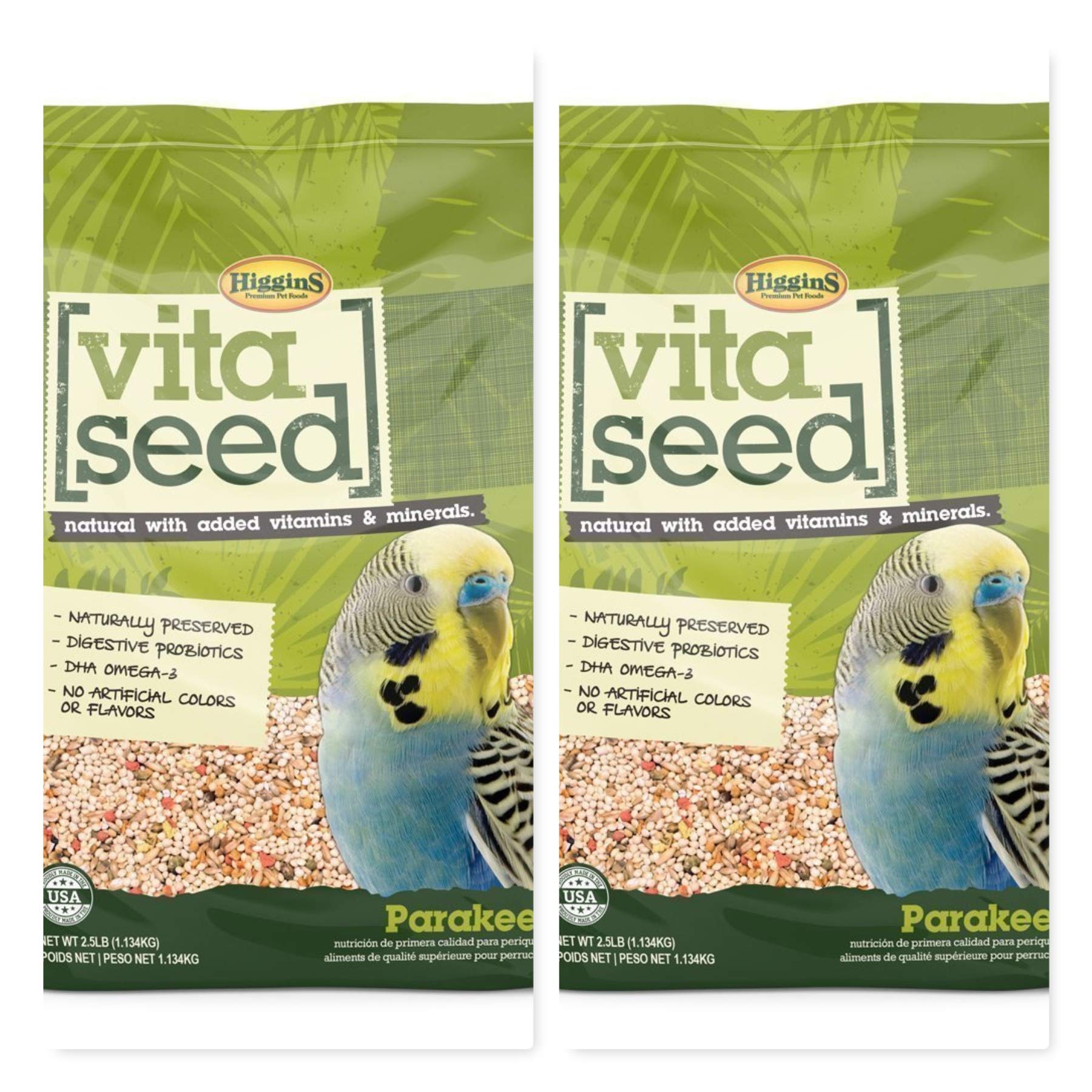 Higgins Vita Seed parakeet bird food bundle 5lb for balanced daily nutrition.