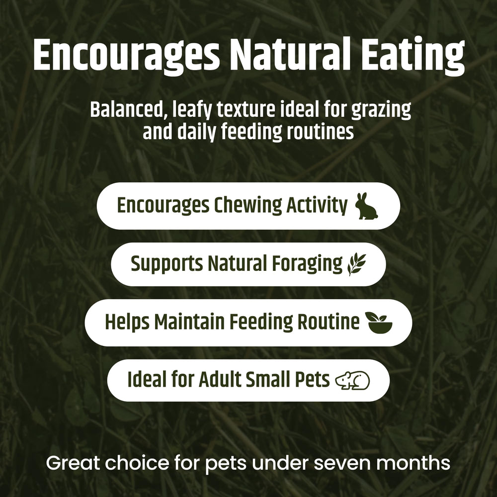 Natural fiber aids a consistent grazing routine for small herbivores