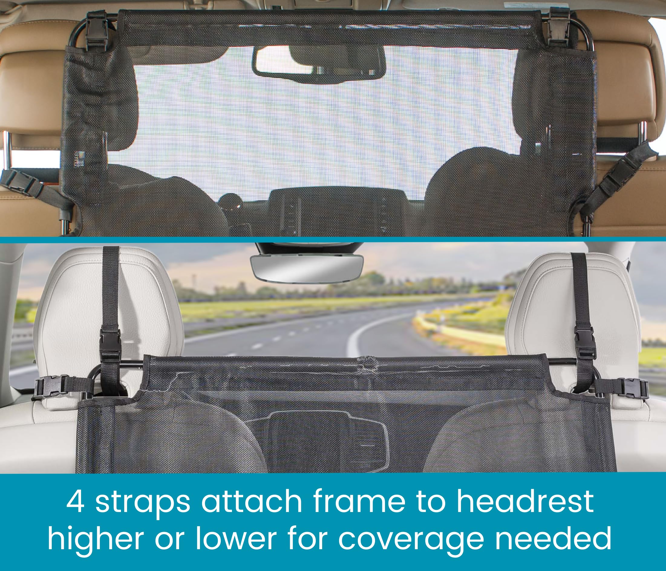 Adjustable height keeps the rear view clear, ensuring safe driving with rear-view mirrors unobstructed.
