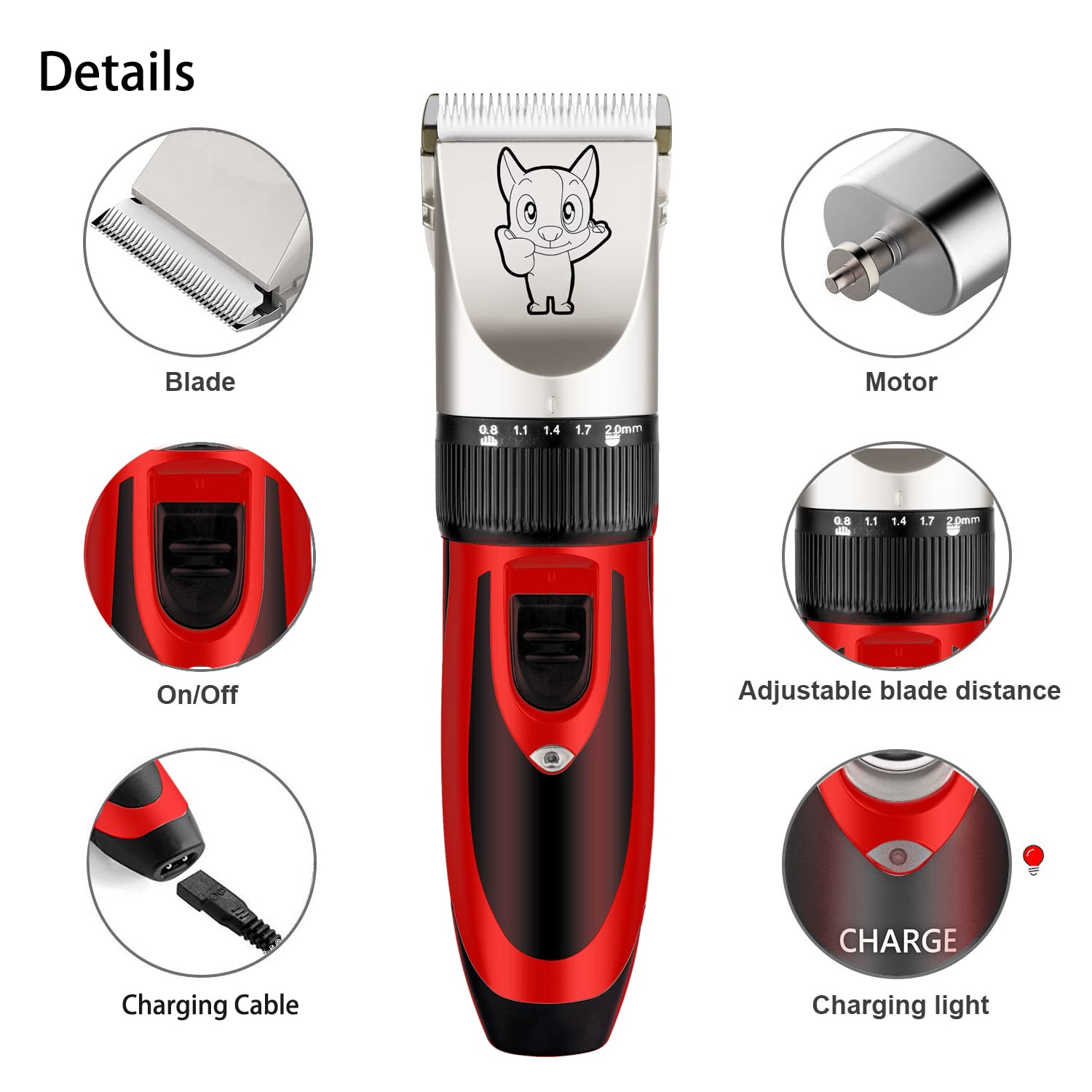 Highdas dog clippers guards 3mm 6mm 9mm 12mm for versatile lengths