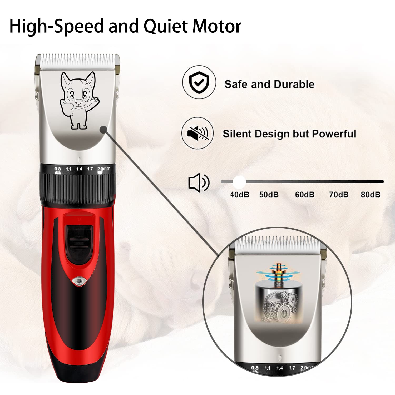 Highdas dog clippers titanium blade for smooth, safe cuts