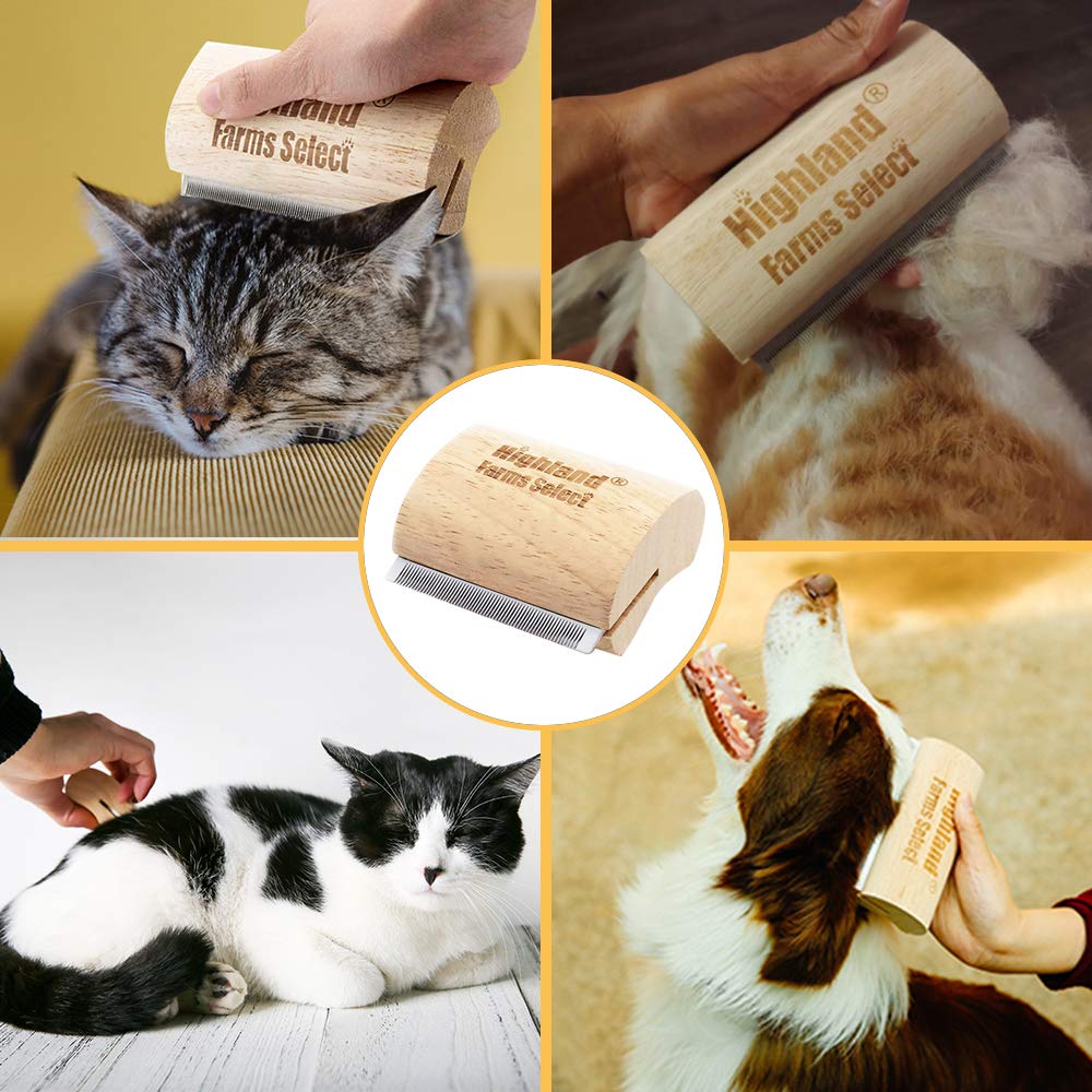 Highland Farms Select ergonomic wood handle provides comfortable grip during grooming.