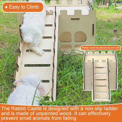 HIIMALEX bunny castle ramp detail, easy tool-free assembly for versatile play setups.