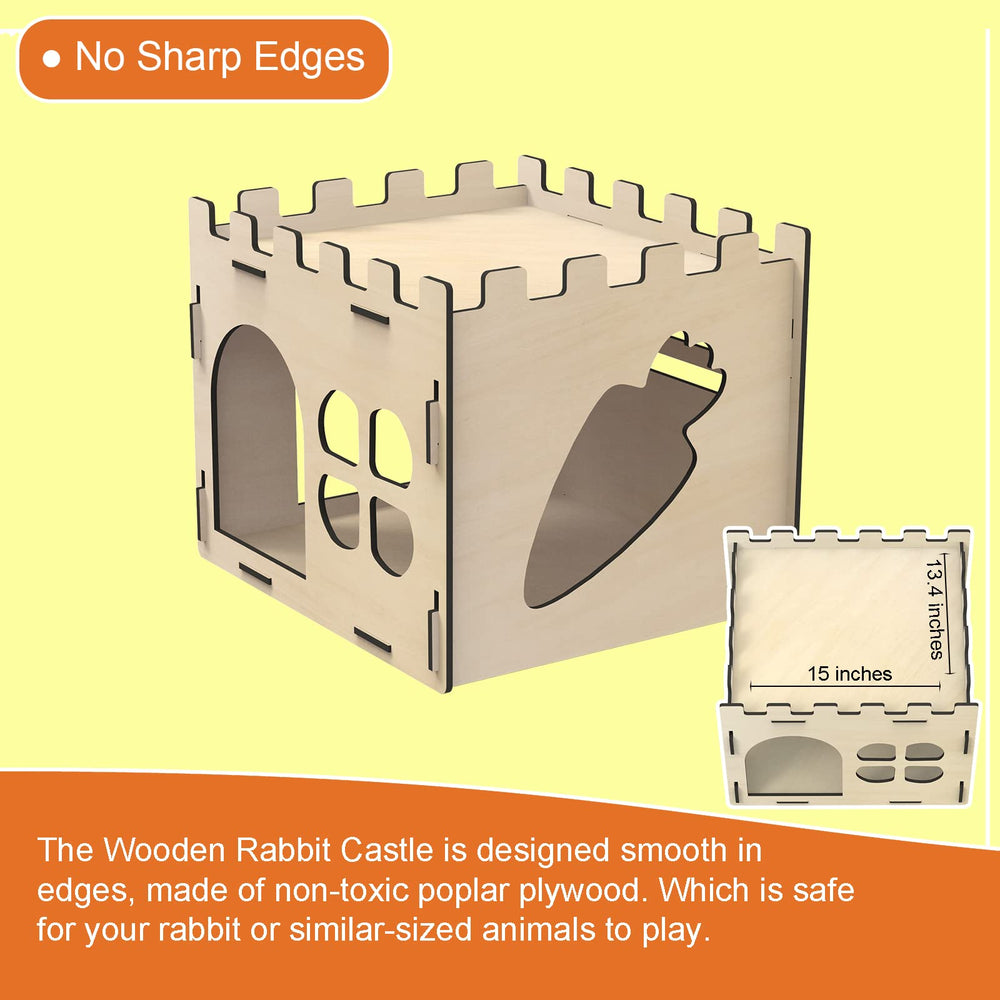 HIIMALEX bunny castle rounded-edges safety, safe design for curious pets.