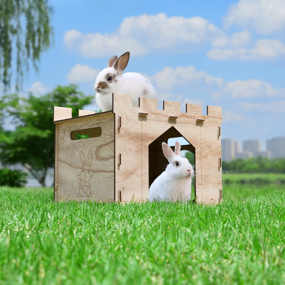HIIMALEX large wooden hideout assembly showing tool-free setup
