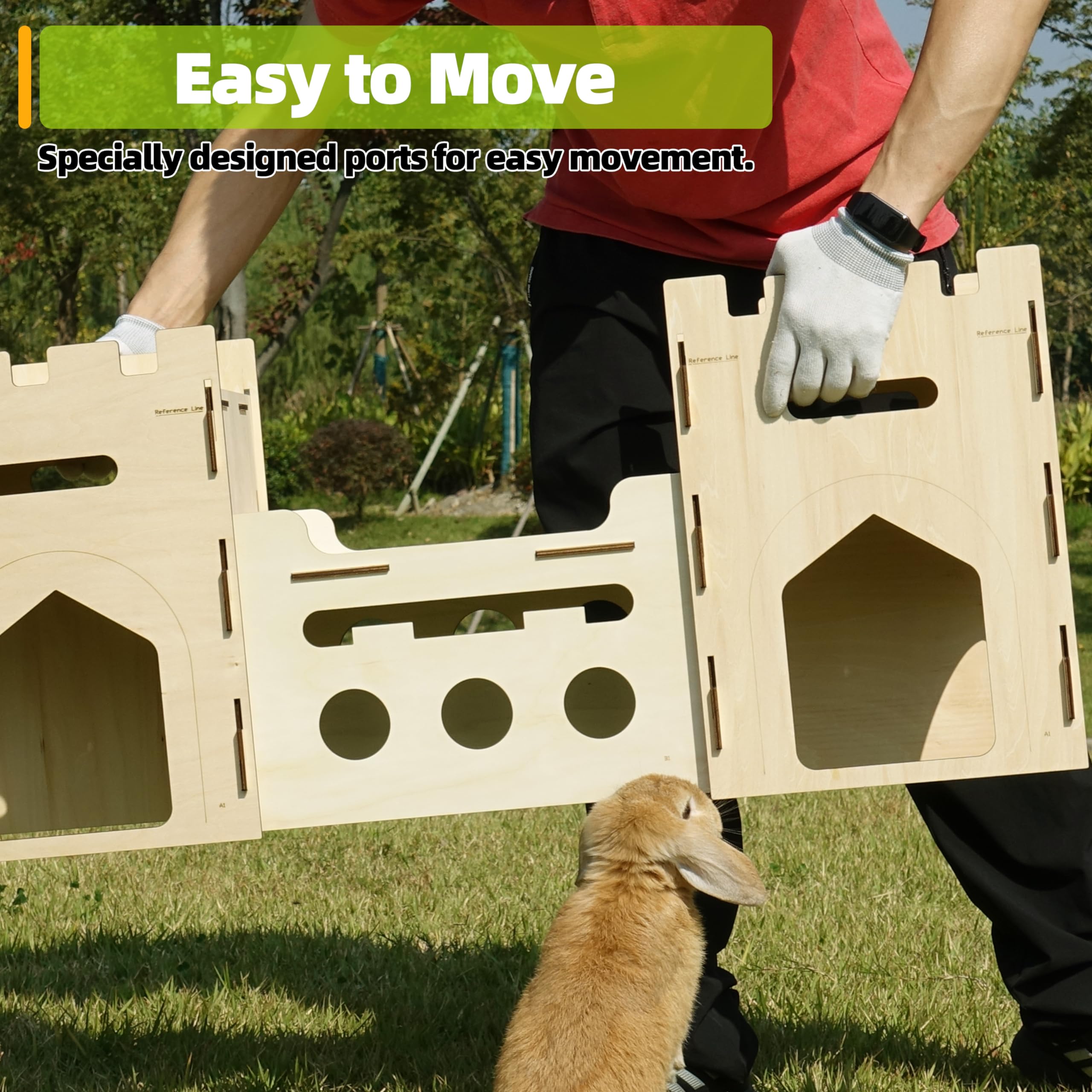 HIIMALEX Bunny Castle inside rooms offer cozy retreats and enrichment.