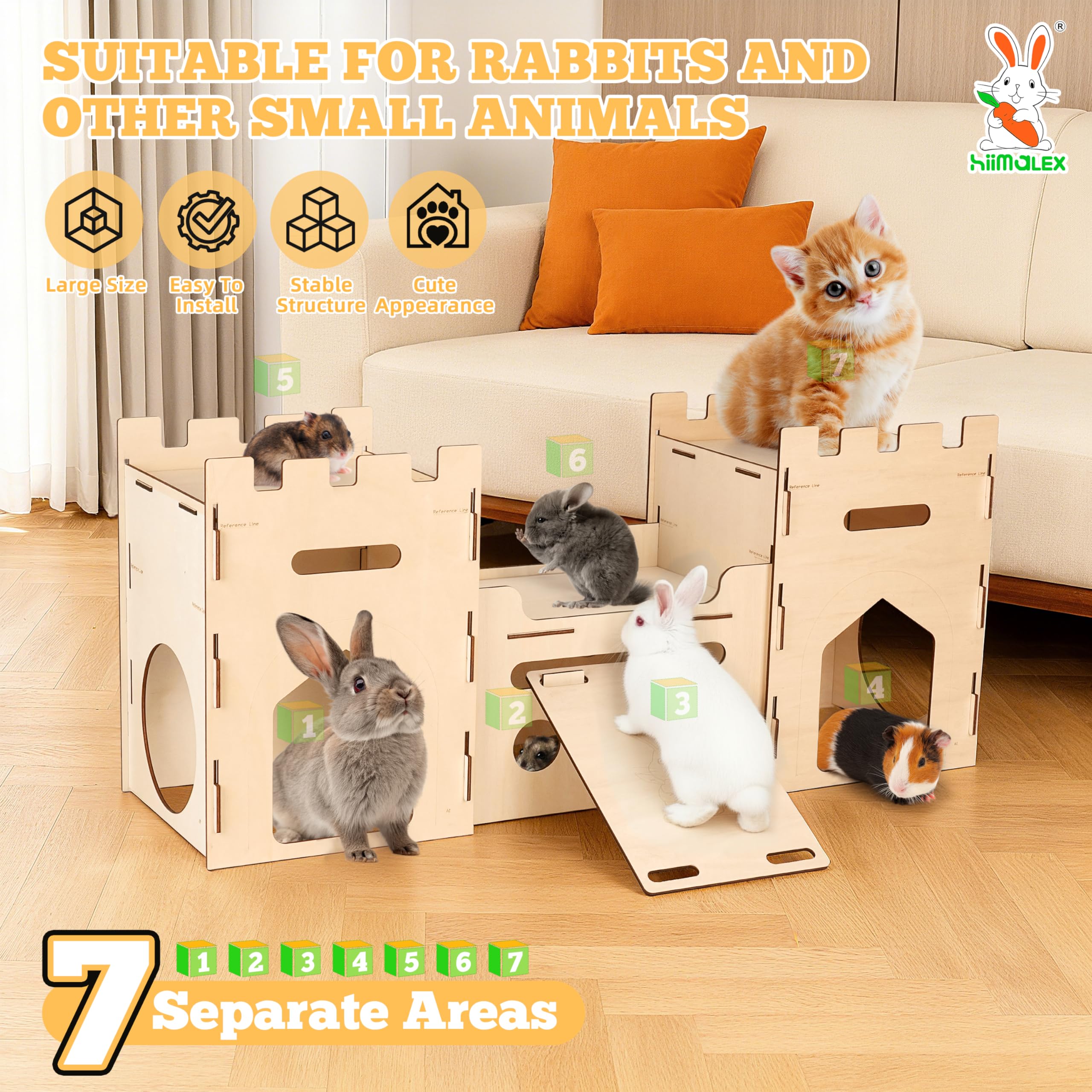 HIIMALEX Bunny Castle multiroom layout encourages exploration across levels.