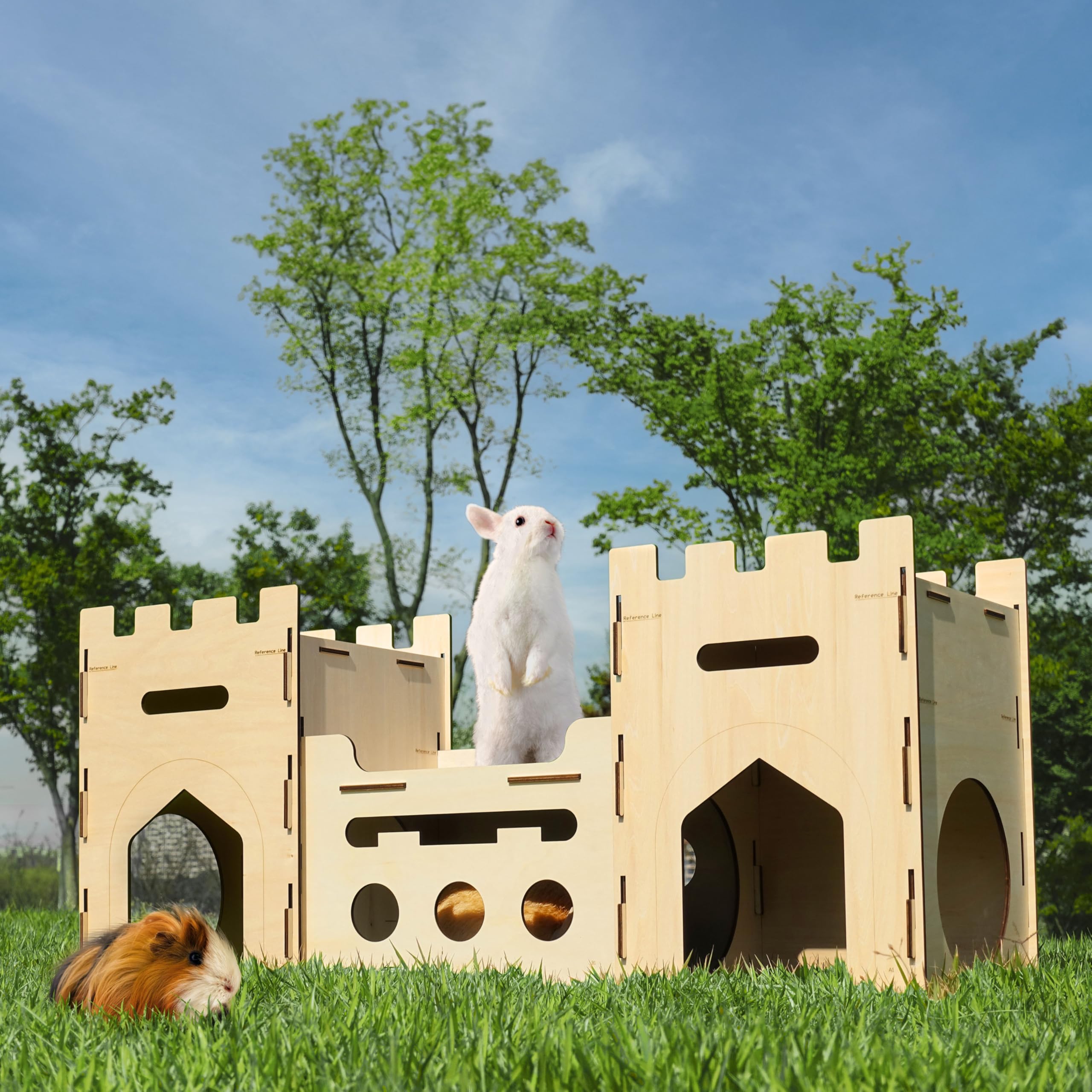 HIIMALEX Bunny Castle sturdy wood construction ensures lasting play space.