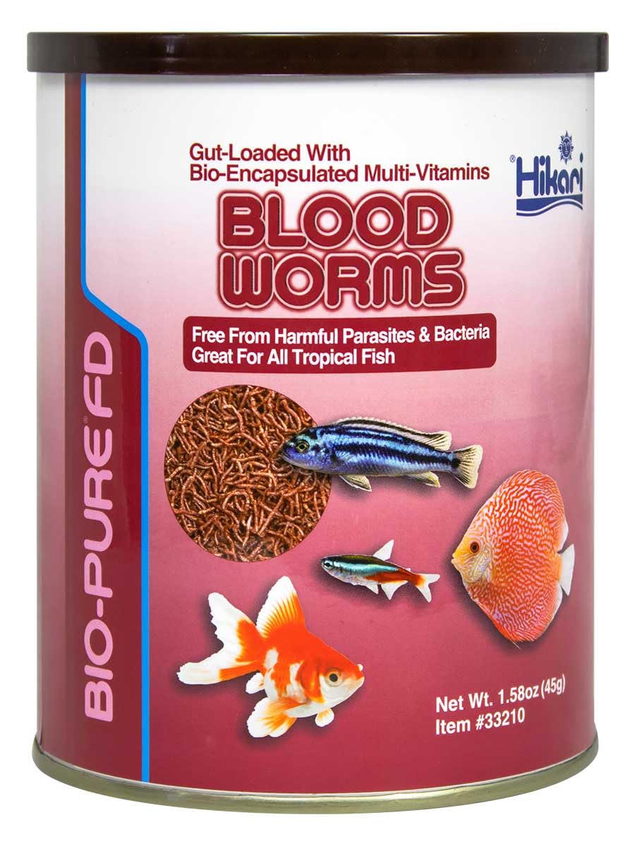 Hikari Bio-Pure Blood Worms packaging for aquatic pets