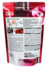 Closeup of Hikari Blood Red Parrot Food pellets showing uniform size.