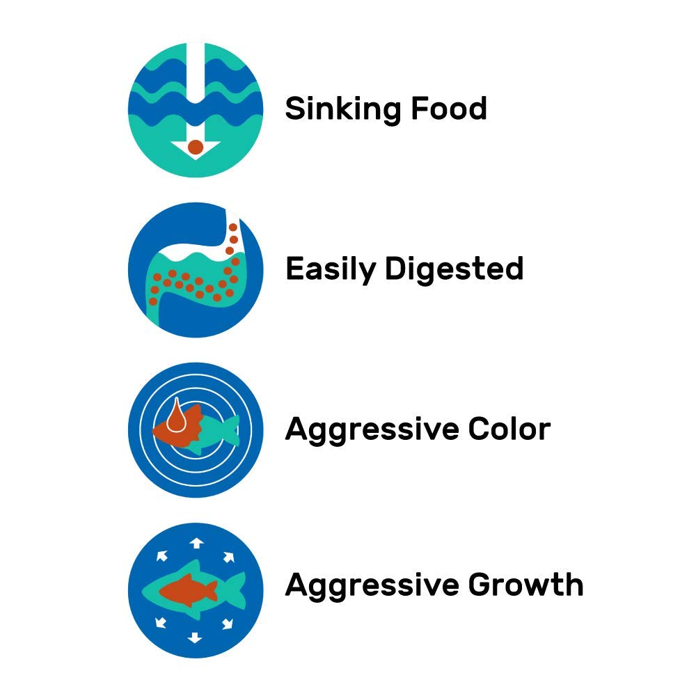 Hikari Cichlid Excel mini pellets showcase Spirulina for natural color and nutrient benefits.