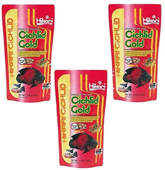 Hikari Cichlid Gold floating pellets in hero pack for balanced nutrition.