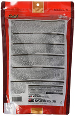 Hikari Gold 17.60z Mini pellets closeup, small size ideal for frequent koi feeding.