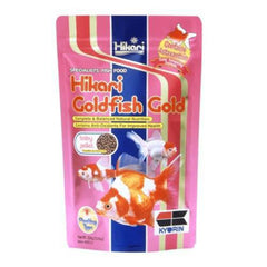 Hikari Gold baby floating pellets in a koi bottle showing easy feeding and color enhancement.