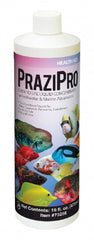 Hikari Prazipro 16oz bottle pouring into aquarium water for parasite treatment