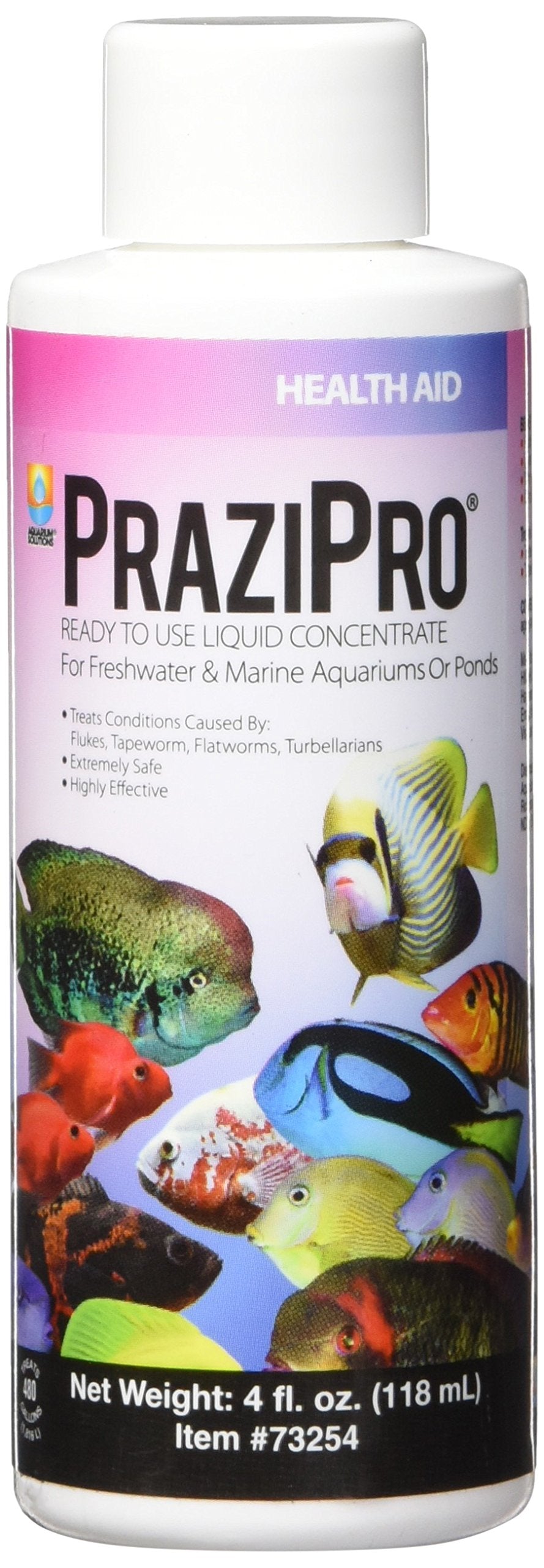 Hikari Prazipro 4oz bottle front view for aquarium parasite treatment