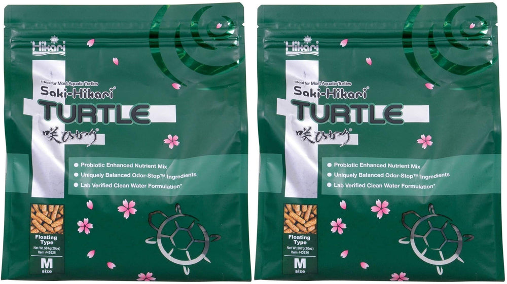 Hikari Saki Turtle Food pellets for aquatic turtles provide balanced nutrition and support appetite.